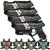 4 Connect laserguns metallic groen/grijs + 4 Connect Vesten