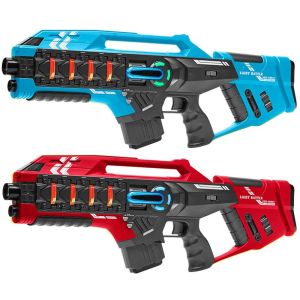2 Light Battle Connect Lasergame Mega Blasters - 2 Anti-cheat laserguns - Blauw/Rood