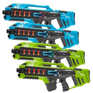 4 Light Battle Connect Mega Blasters Laserguns - Blauw/Groen