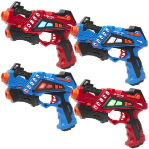 4 KidsTag Recharge P1 oplaadbare laserguns rood/blauw
