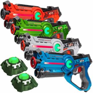 Active lasergame set -  oranje/groen/blauw/wit - 4 pack + 2 targets