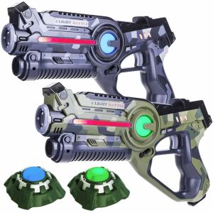 Active laserguns - camo groen/grijs - 2 pack + 2 targets