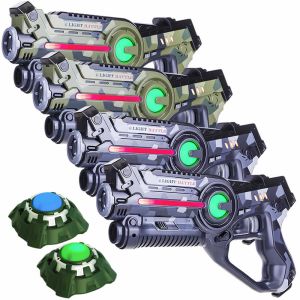 Active laserguns - camo groen/grijs - 4 pack + 2 targets