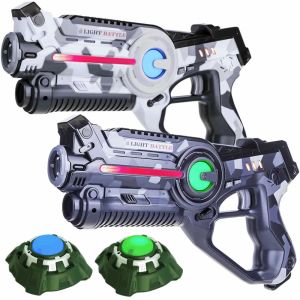 Active laserguns - camo grijs/wit - 2 pack + 2 targets