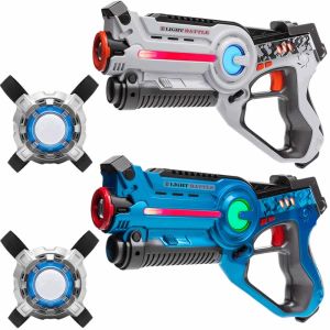 Active laserguns - blauw/wit - 2 pack + 2 vesten