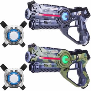 Active laserguns - camo groen/grijs - 2 pack + 2 vesten