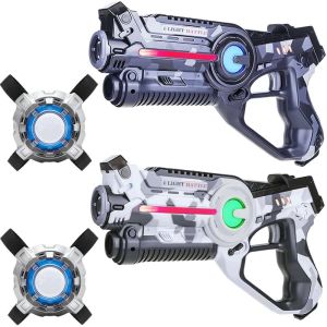 Active laserguns - camo grijs/wit - 2 pack + 2 vesten