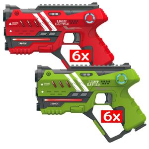 Anti-cheat laserguns - groen/rood - 12 pack