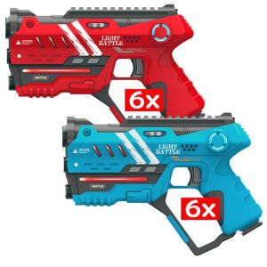 Anti-cheat laserguns - rood/blauw - 12 pack
