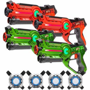Active laserguns - oranje/groen - 4 pack + 4 vesten