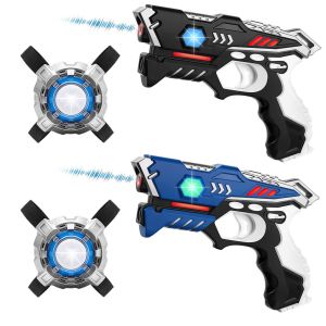 KidsTag Lasergame Set: 2 Laserpistolen Zwart/Blauw + 2 Vesten
