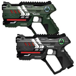 2 Light Battle Connect Anti-cheat laserguns - Metallic Groen/Grijs