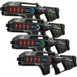 4 Light Battle Connect Mega Blasters - Metallic Groen/Grijs