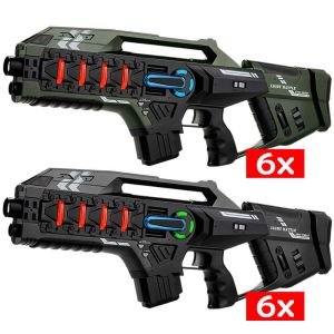 12 Light Battle Connect Mega Blasters - Metallic Groen/Grijs