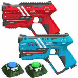 Anti-cheat laserguns - rood/blauw - 2 pack + 2 targets