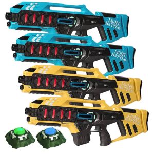 Anti-cheat Mega Blaster - blauw/geel - 4 pack + 2 targets