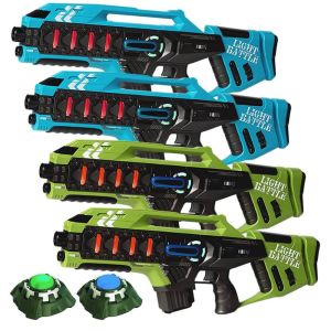 Anti-cheat Mega Blaster - blauw/groen - 4 pack + 2 targets