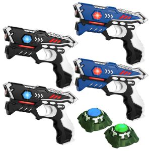 KidsTag Lasergame set - 4 Laserguns zwart/blauw + 2 Targets