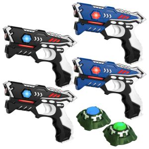 KidsTag Lasergame Set - 4 Laserguns Zwart/Blauw + 2 Targets