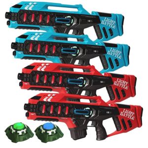 Anti-cheat Mega Blaster - blauw/rood - 4 pack + 2 targets
