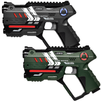 2 Light Battle Connect Anti-cheat laserguns - Metallic Groen/Grijs