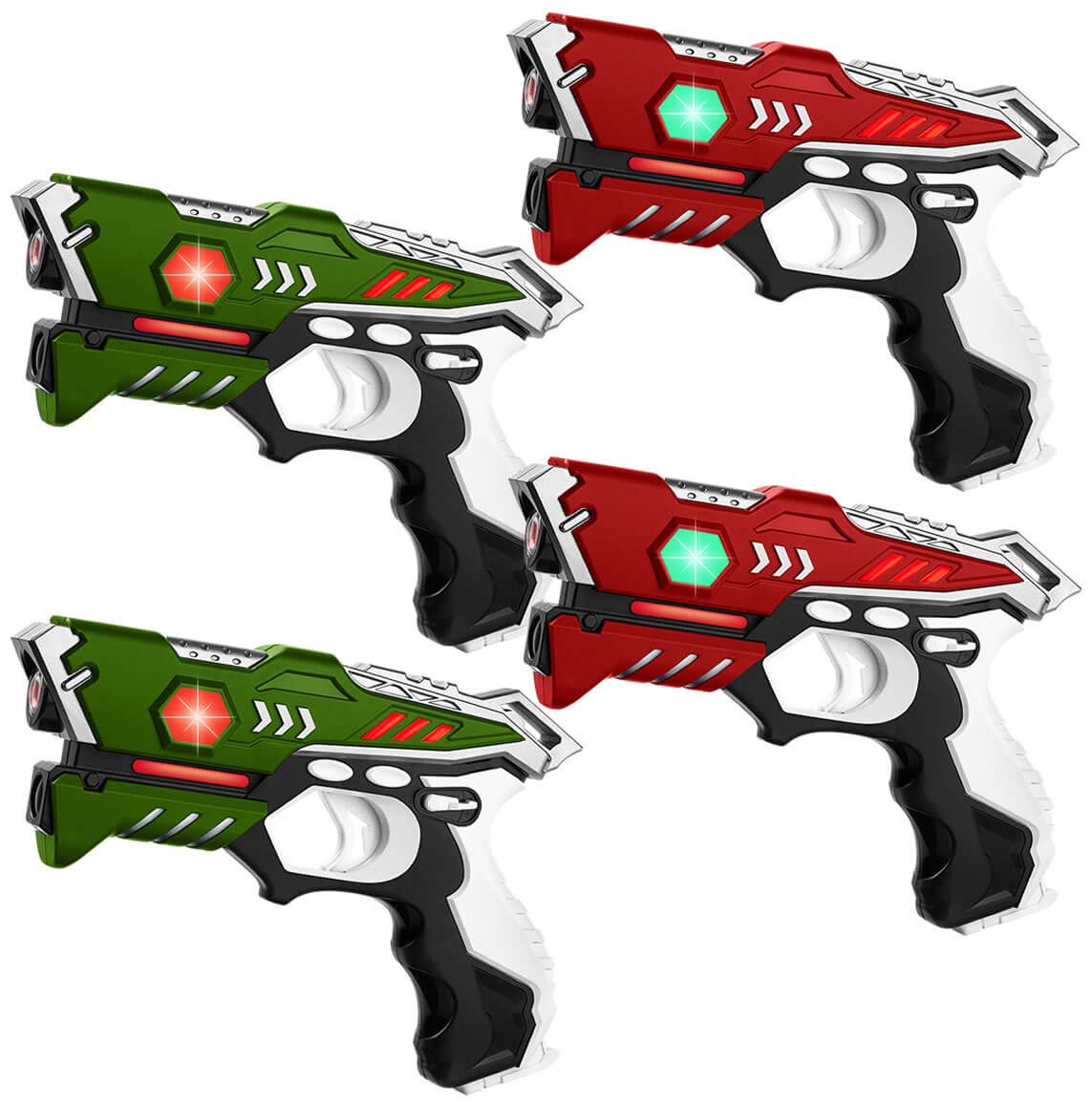 KidsTag Laserpistolen set 4 Laser tag pistolen rood groen